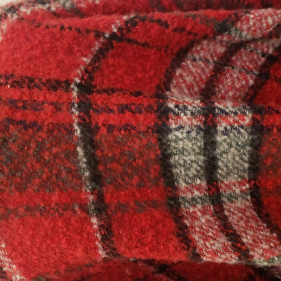 Noelli Cape Poncho Red plaid knit Turtleneck One Size fits all - Picture 6 of 7